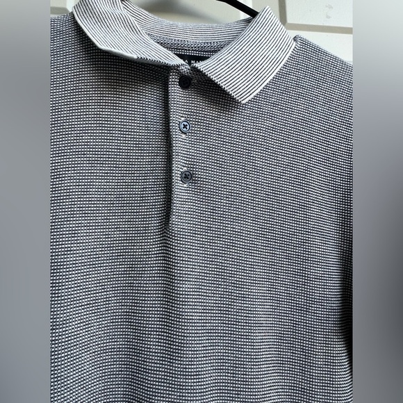 ZARA MAN Polo Shirt Size S Black White Microstripe 100% Cotton Summer Minimalist - Picture 3 of 8